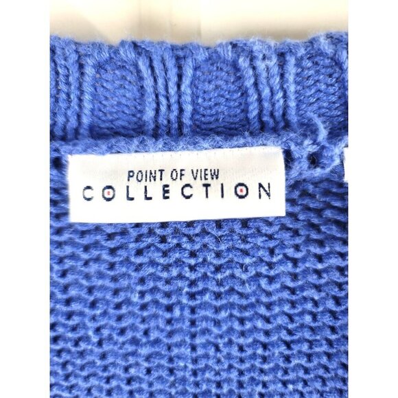 Vintage Point Of View Collection Floral Cardigan Sweater Women's Size M Acrylic - Picture 9 of 14